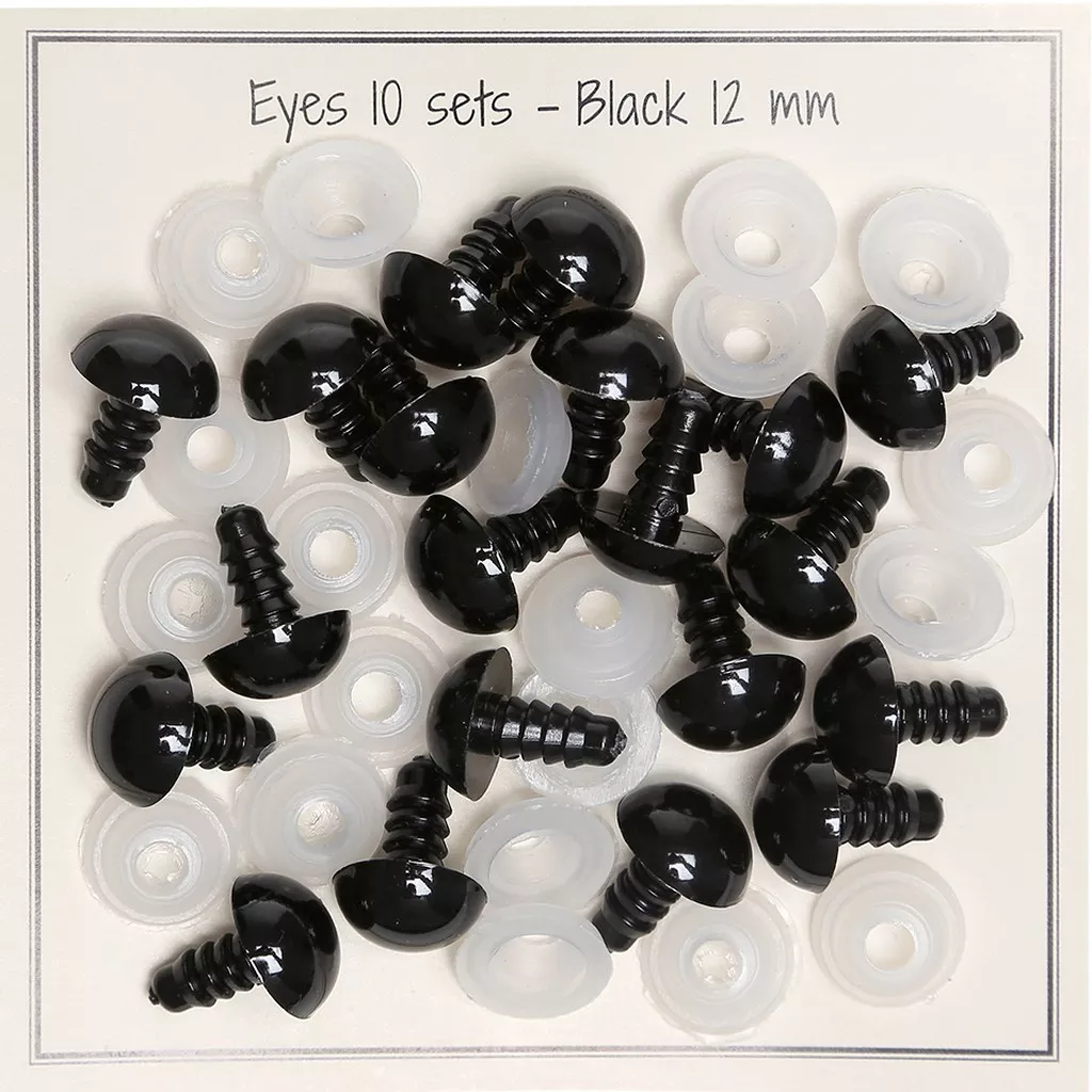 100 Pcs Yeux De Sécurité 4mm Plastique Noir Pour Amigurumi Et Poupées - Kit Complet Avec Rondelles