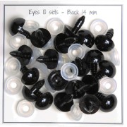 Yeux de sécurité en plastique - pour peluche et amigurumi - 14mm - Noir x10 paires|raw }}