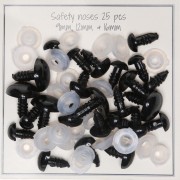 Nez de sécurité en plastique pour peluche et amigurumi - 9 - 12 & 16 mm - Noir x25|raw }}