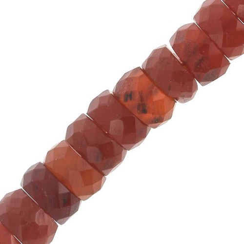 Perles Heishi rondelles facettées en pierre gemme 5.5x3 mm Imitation Cornaline x20