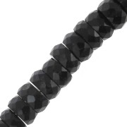 Perles Heishi rondelles facettées - en pierre gemme 5.5x3 mm - Black Onyx x20