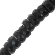 Perles Heishi rondelles facettées - en pierre gemme 5.5x3 mm - Black Onyx x20