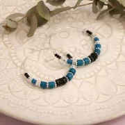 Perles Heishi rondelles facettées - en pierre gemme 5.5x3 mm - Black Onyx x20