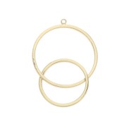 Pendentif cercles entrelacés 34x20 mm - Doré x1|raw }}