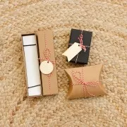 Emballage berlingot en carton pour bijoux 8.5x6x2 cm - Jaune x1