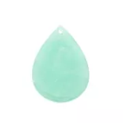 Pendentif goutte 31x22 mm - Ecaille de tortue - Mint nacré x1