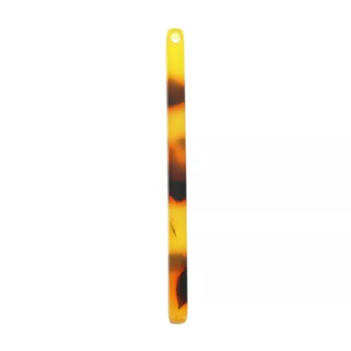 Pendentif barre 40x2.5 mm - Ecaille de tortue - Marron - Noir x1