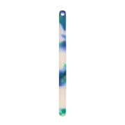 Pendentif barre 40x2.5 mm - Ecaille de tortue - Bleu foncé - Vert x1|raw }}