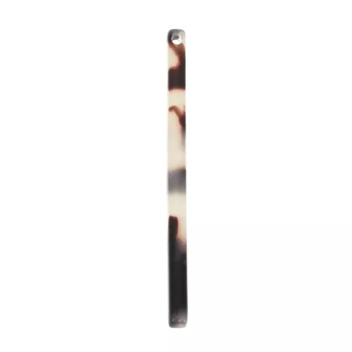 Pendentif barre 40x2.5 mm - Ecaille de tortue - Beige - Noir x1