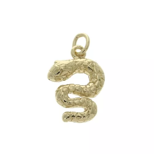 Breloque serpent avec anneau fermé 15.5x11 mm - Plaqué Or 3 microns x1