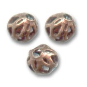 Perles rondes filigranées 4 mm - Cuivré vieilli x20