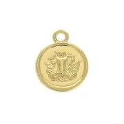 Breloque ronde - signe astrologique - Verseau 10x8 mm - Plaqué or 3 microns x1