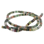 Perles rondelles - Heishi en pierre gemme  4x2.5 mm - Indian Agate teinté x40cm|raw }}