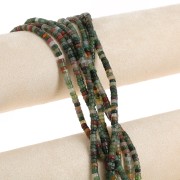 Perles Heishi rondelles en pierre gemme 4x2.5 mm - Indian Agate teinté x40cm