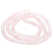 Perles Heishi rondelles en pierre gemme 4x2.5 mm - Quartz rose teinté x37cm