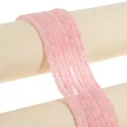 Perles Heishi rondelles en pierre gemme 4x2.5 mm - Quartz rose teinté x37cm