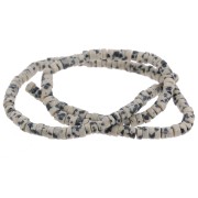 Perles rondelles - Heishi en pierre gemme  4.5x2 mm Jaspe dalmatien teinté x38cm|raw }}