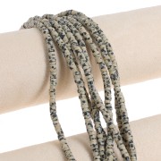 Perles Heishi rondelles en pierre gemme 4.5x2 mm Jaspe dalmatien teinté x38cm