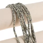 Perles rondelles - Heishi en pierre gemme  4.5x2 mm Jaspe dalmatien teinté x38cm
