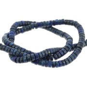 Perles rondelles - Heishi en pierre gemme  4x2 mm - Lapis Lazuli teinté x41cm