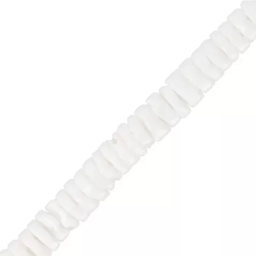Perles rondelles Heishi coquillage 6 mm - Blanc x57cm