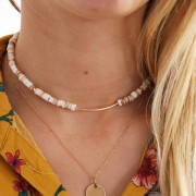 Perles rondelles Heishi nacre 5 mm x39cm