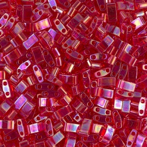 Miyuki Half Tila Beads 5x2.3x1.9mm HTL-254 - Transparent Red AB x10g