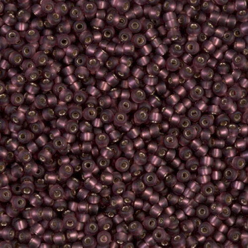 Rocaille Miyuki 11/0 13F - Silverlined Mat Dark Smoky Amethyst x8g