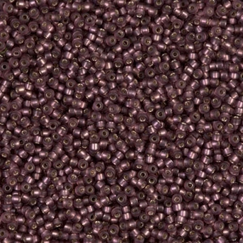 Rocaille Miyuki 15/0 13F - Silverlined Mat Dark Smoky Amethyst x8g