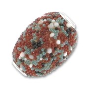 Olive incrustée de perles 20x15 mm Multicolore x1|raw }}