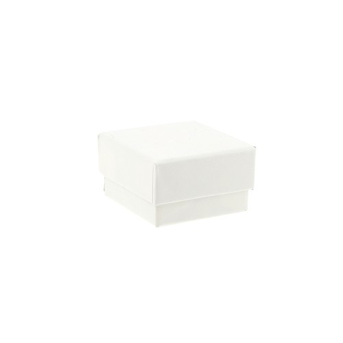 Boite écrin bijoux fantaisie pour bague 5x5x3 cm - Blanc x1