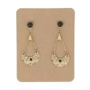 Lot de 30 cartes supports bijoux 8x6 cm pour boucles d'oreilles et colliers Kraft