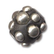 Olive incrustée de perles 16x14 mm argenté x1|raw }}