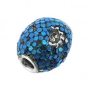 Perle ronde Pailleté 15mm Turquoise x1|raw }}