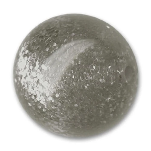 Perle ronde Polaris pailletée 12 mm Jet Hematite x1