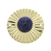 Intercalaire rond effet plissé 25 mm pour cabochon 10 mm - Plaqué Or 3 microns x1