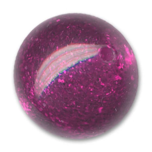 Perle ronde Polaris pailletée 12 mm Fuchsia x1