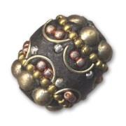 Olive incrustée de perles 23x18 mm Bronze x1|raw }}