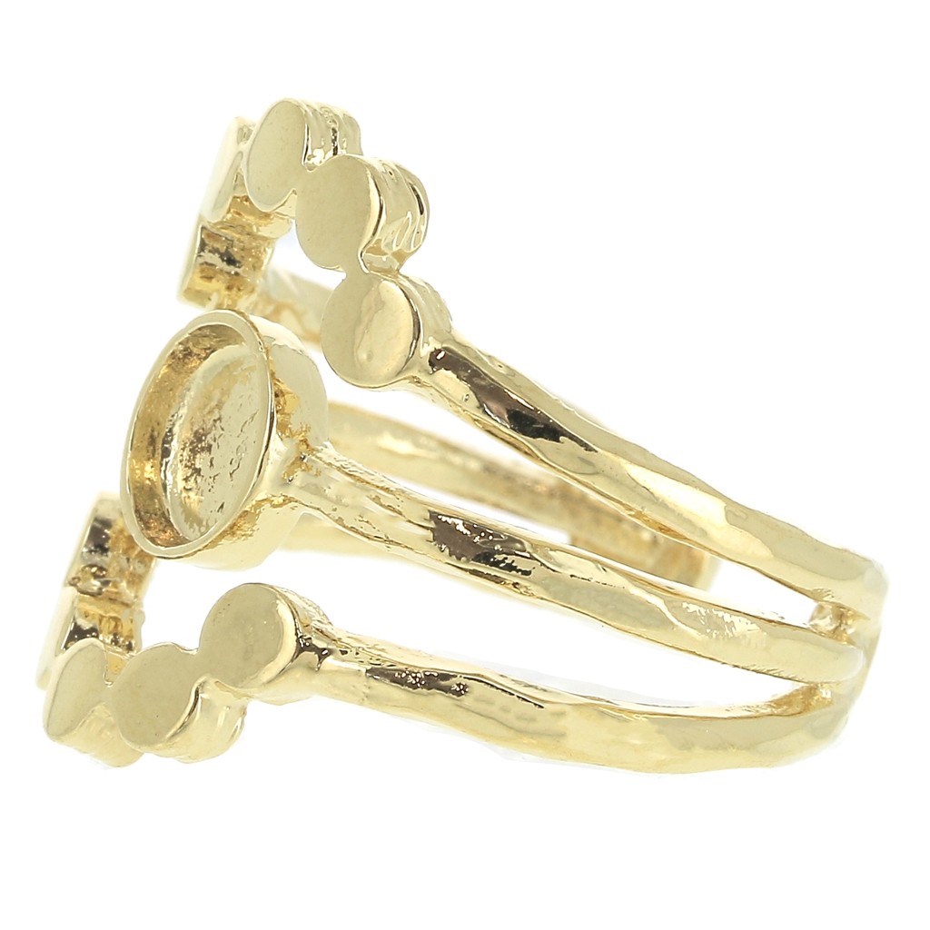 SINGULARU Bague Triple Cross Or 18K – Laiton, Fabriquée En Europe, Tailles 56