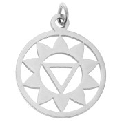 Pendentif rond - médaille 22x19 mm Chakra n°3 - Plexus Solaire Acier inoxydable x1|raw }}