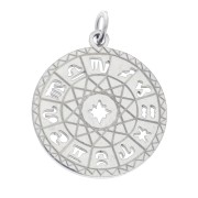 Pendentif rond - médaille 21x18.5 mm - Signes du zodiaque - Acier inoxydable x1|raw }}