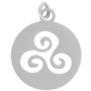 Pendentif rond - médaille 18.5x15.5 mm - Triskel - Acier inoxydable 316L x1|raw }}