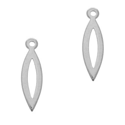 Breloques losange évidées 19x5.5 mm - Acier inoxydable x5