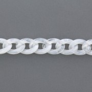 Chaîne plastique brillant maille gourmette 29x21 mm - Blanc x50 cm|raw }}