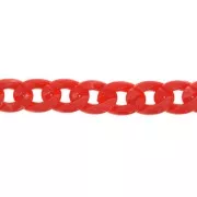 Chaîne plastique brillant maille gourmette 29x21 mm - Rouge x50 cm