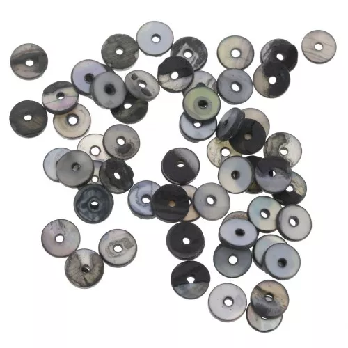 Perles rondelles Heishi nacre teintée 5 mm - Noir x144
