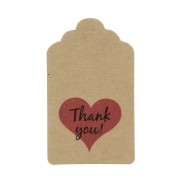 Etiquettes rectangles 50x30 mm - Thank You - Kraft x10