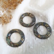 Pendentif anneau 30 mm en acétate de cellulose - Marbré Multicolore x1