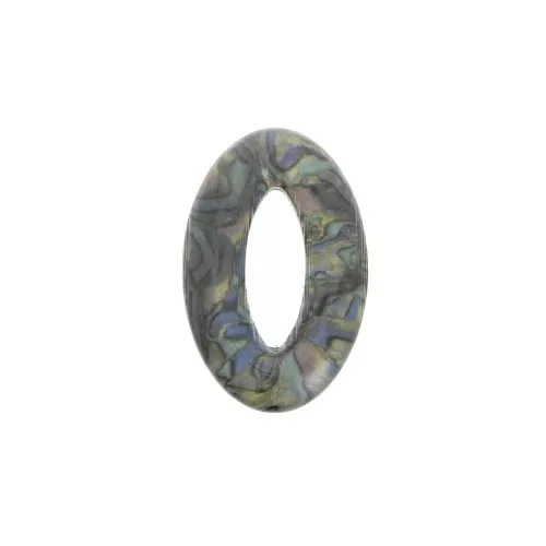 Pendentif ovale 29x18 mm en acétate de cellulose - Marbré Multicolore x1