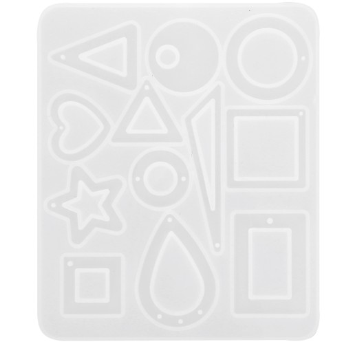 Moule silicone pour réaliser des pendentifs et intercalaires évidés en résine x1